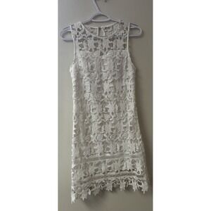 Francesca's Women Sherrell Lace Mini Dress Sleeveless Back Keyhole White X-Small